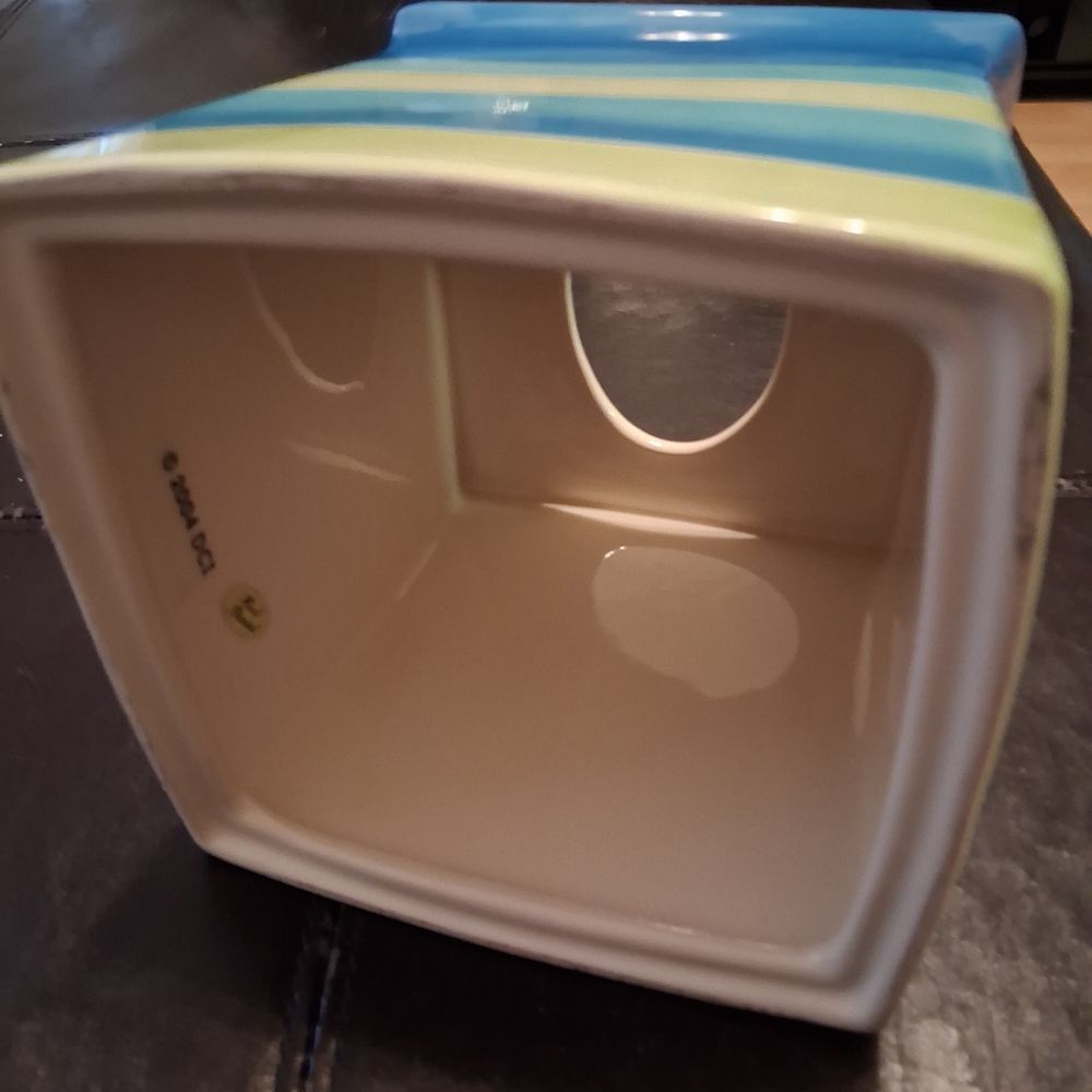 Ceramic Blue and Green Tissue Box Cover - Picture 6 of 6